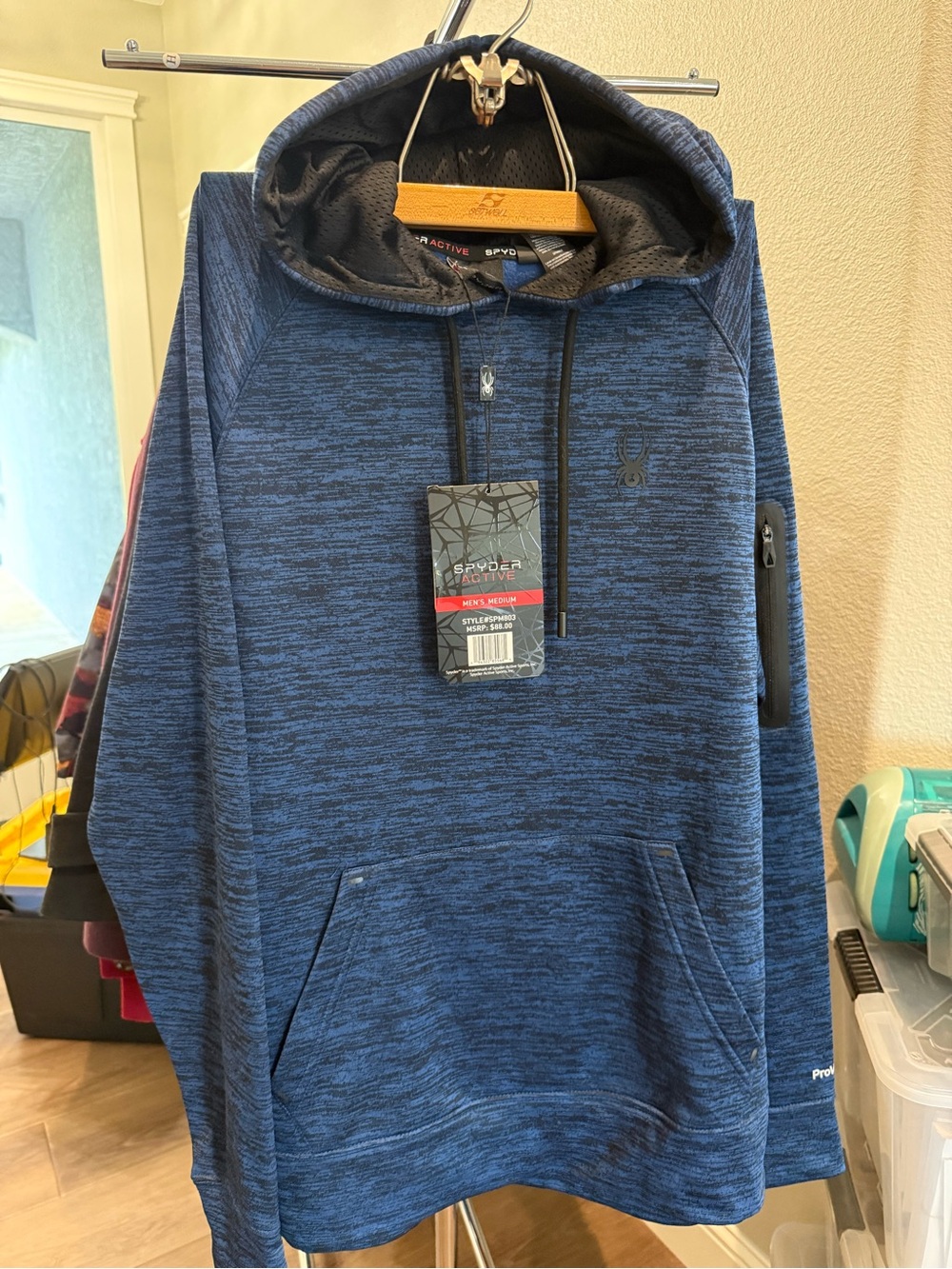 Spyder Navy Space-Dye Pullover Hoodie-New! Size Medium